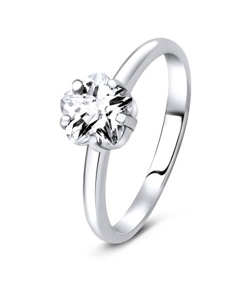 Big Flower CZ Silver Ring SCR-8-02